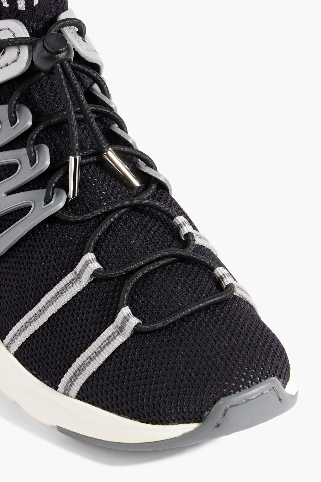 BALMAIN Jason stretch-knit and rubber high-top sneakers