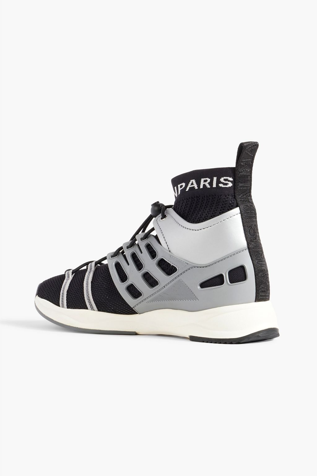 BALMAIN Jason stretch-knit and rubber high-top sneakers
