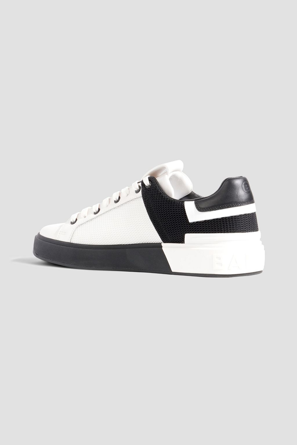 BALMAIN B-Court two-tone mesh and leather sneakers