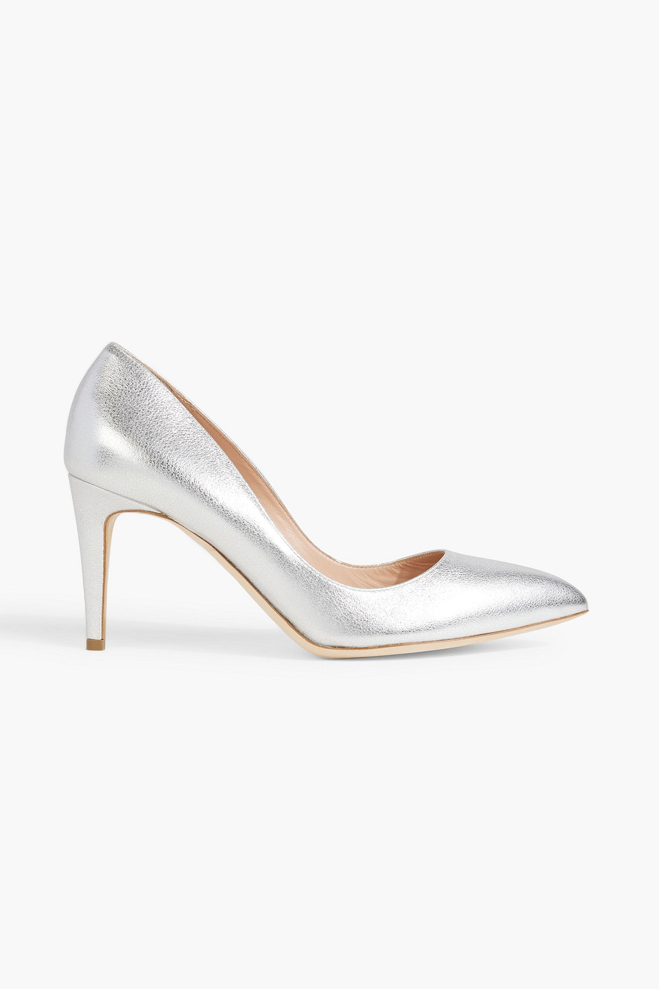 Rupert Sanderson Nada Metallic Leather Pumps In Silver