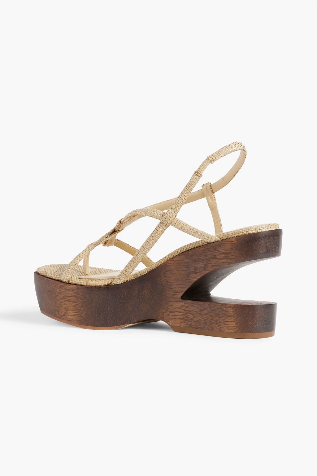 CULT GAIA Nela faux raffia platform slingback sandals
