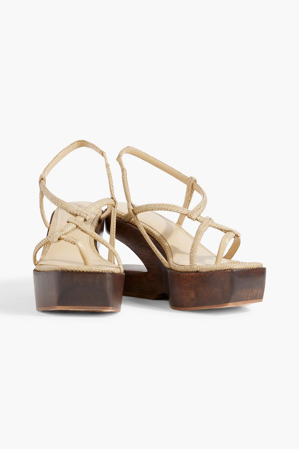 CULT GAIA Nela faux raffia platform slingback sandals