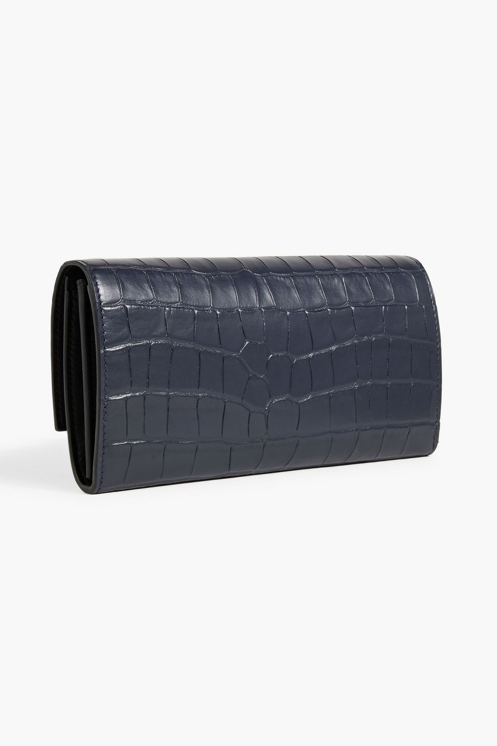 MCQUEEN Skull croc-effect leather wallet