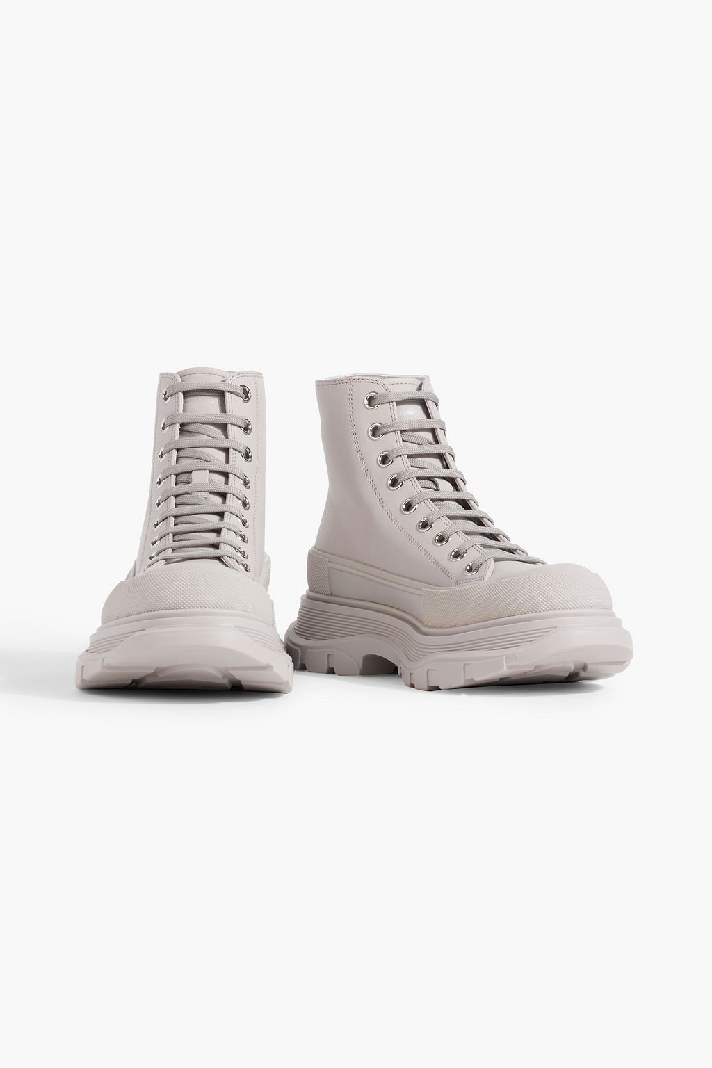 MCQUEEN Boxer Dog leather combat boots