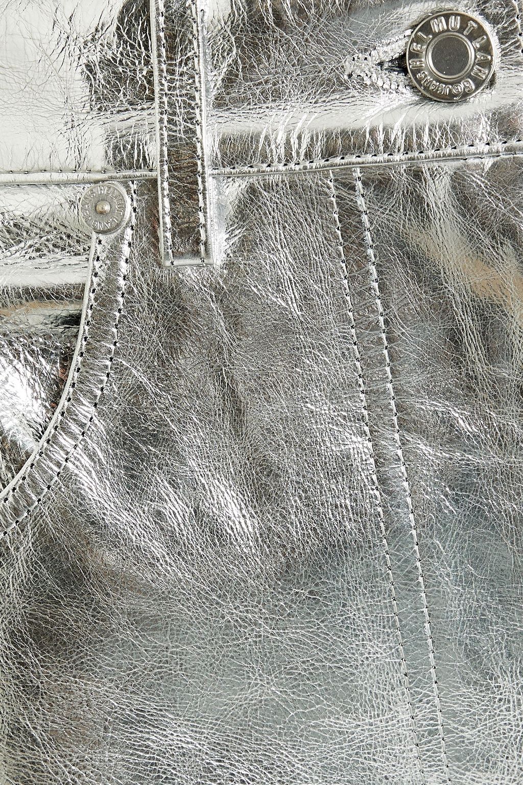 HELMUT LANG Mirror crinkled-leather straight-leg pants