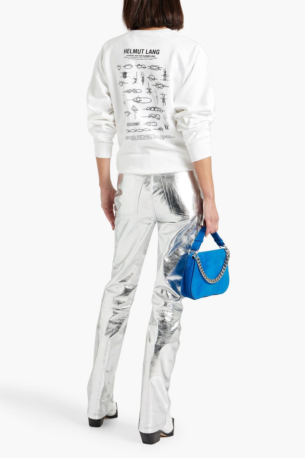 HELMUT LANG Mirror crinkled-leather straight-leg pants