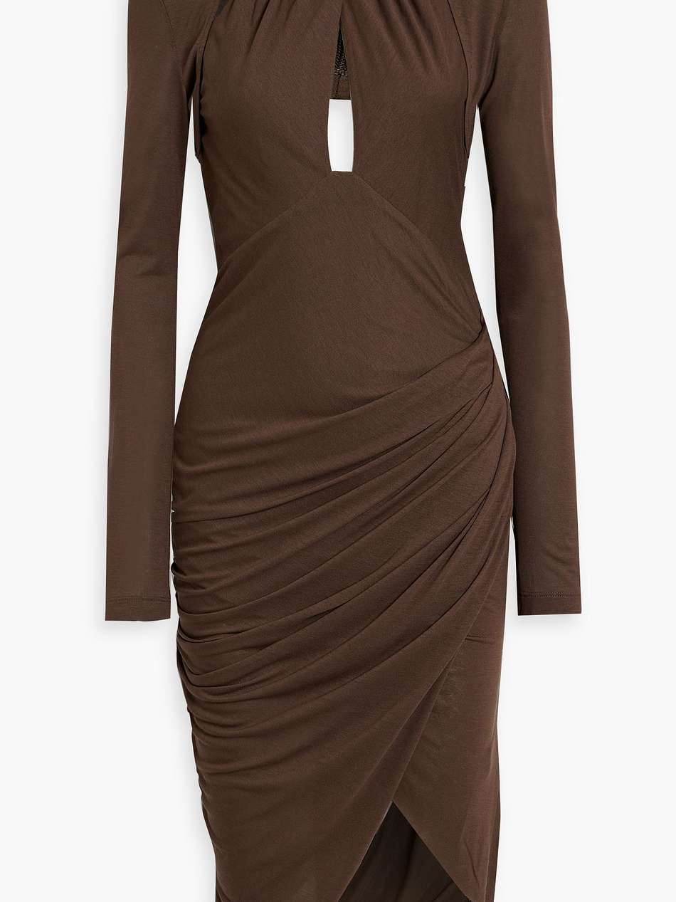 ruched jersey halterneck dress