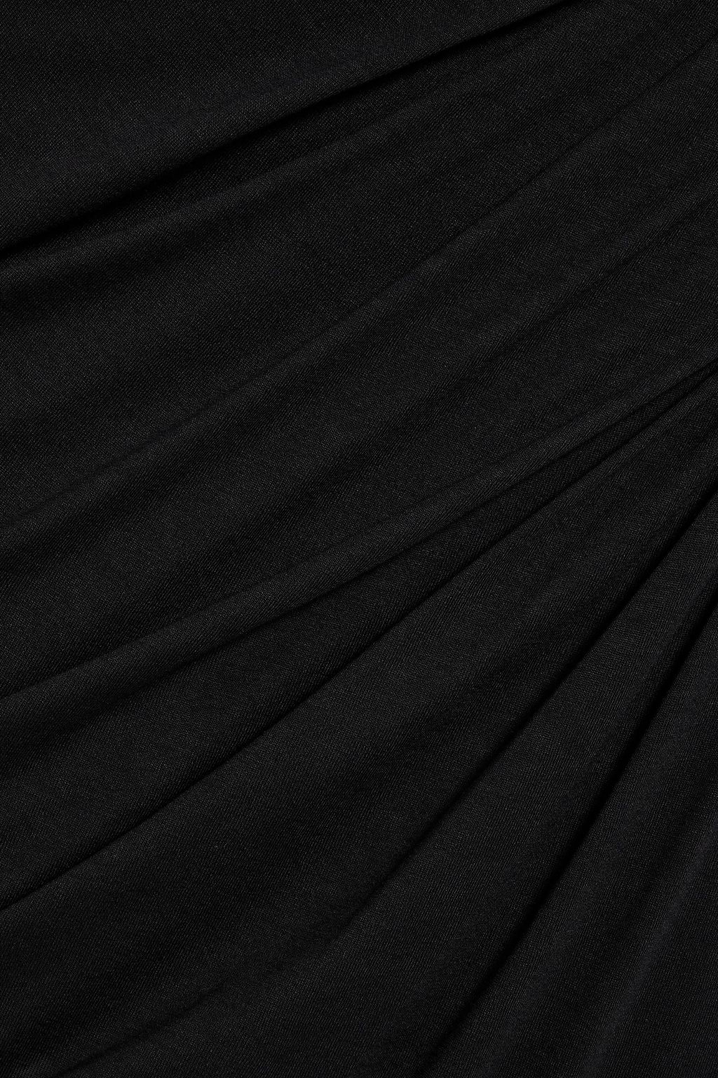 HELMUT LANG 루쉬 장식 저지 홀터넥 드레스