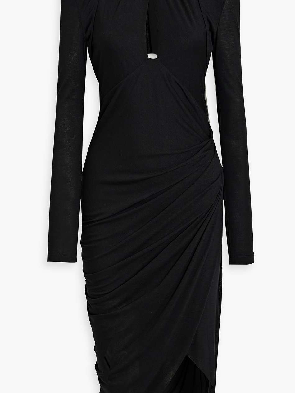 ruched jersey halterneck dress
