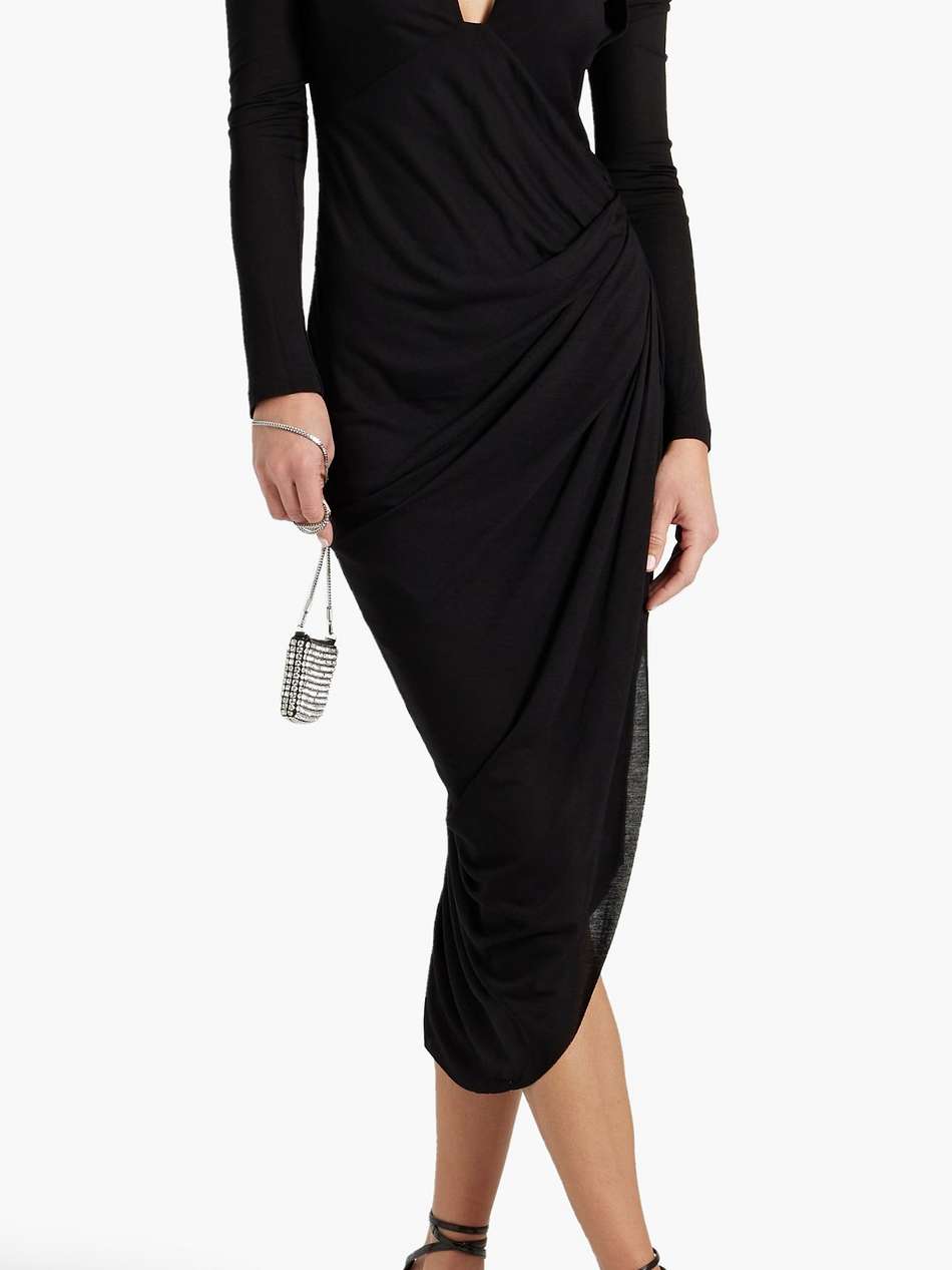 ruched jersey halterneck dress