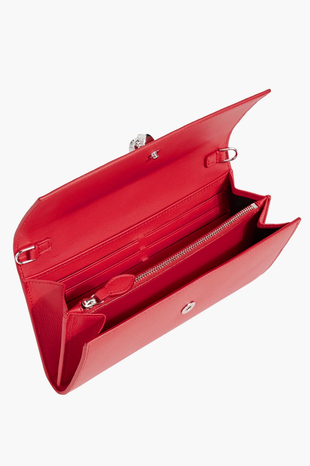 MCQUEEN Skull pebbled-leather wallet