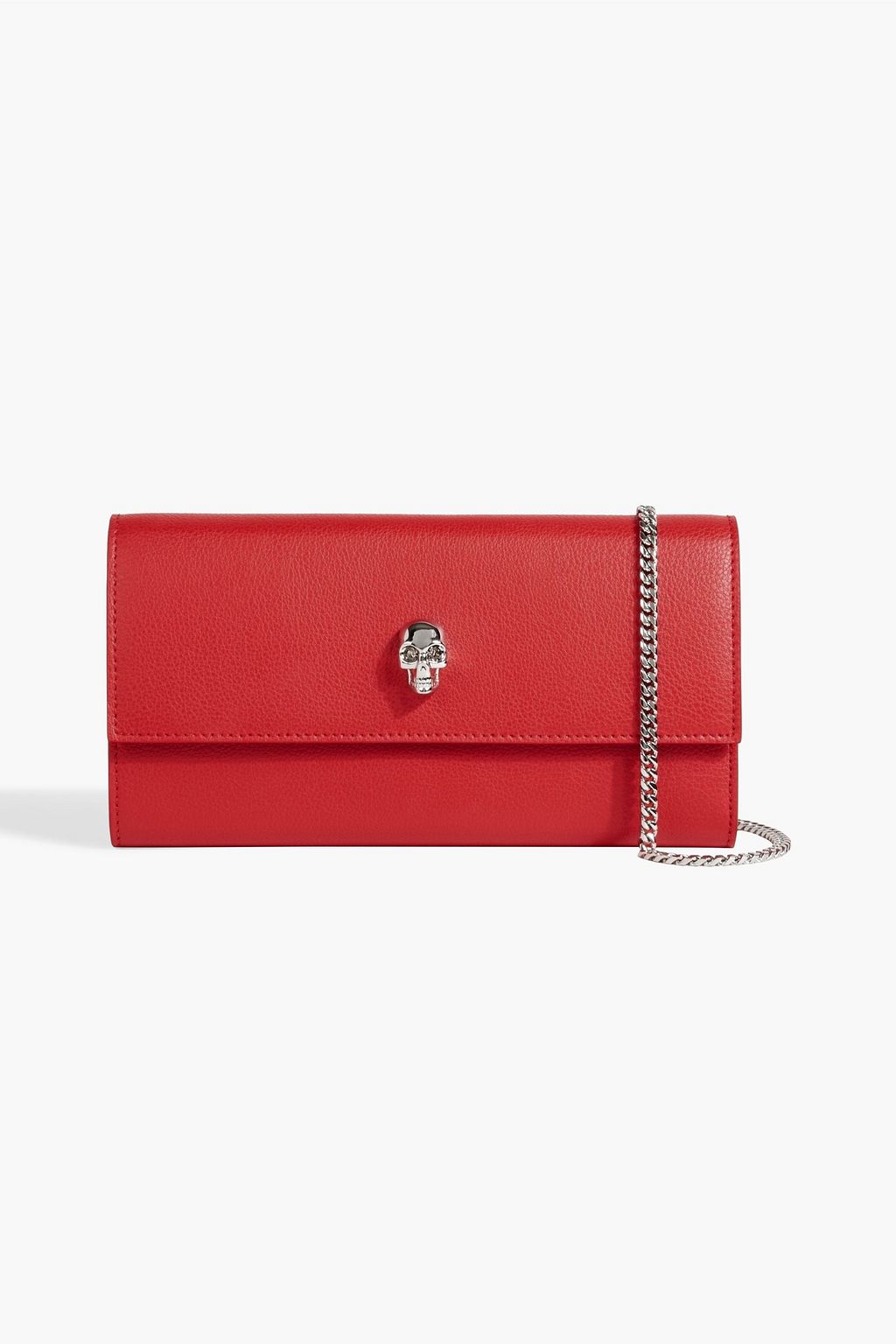 MCQUEEN Skull pebbled-leather wallet