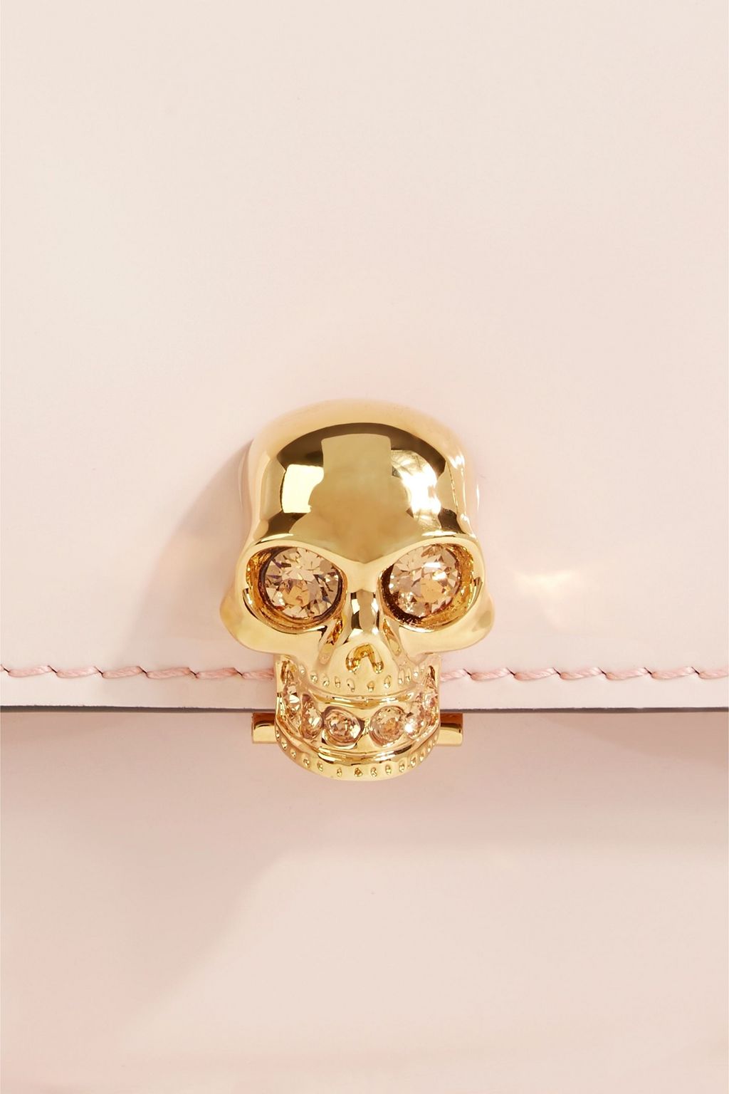 MCQUEEN Skull patent-leather wallet