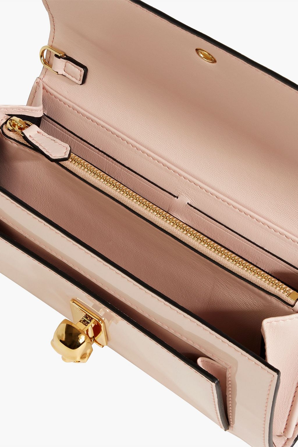 MCQUEEN Skull patent-leather wallet