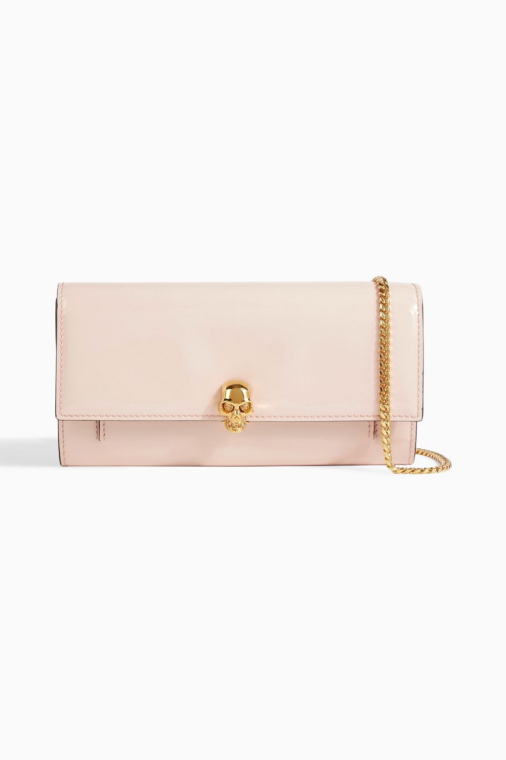 MCQUEEN Skull patent-leather wallet