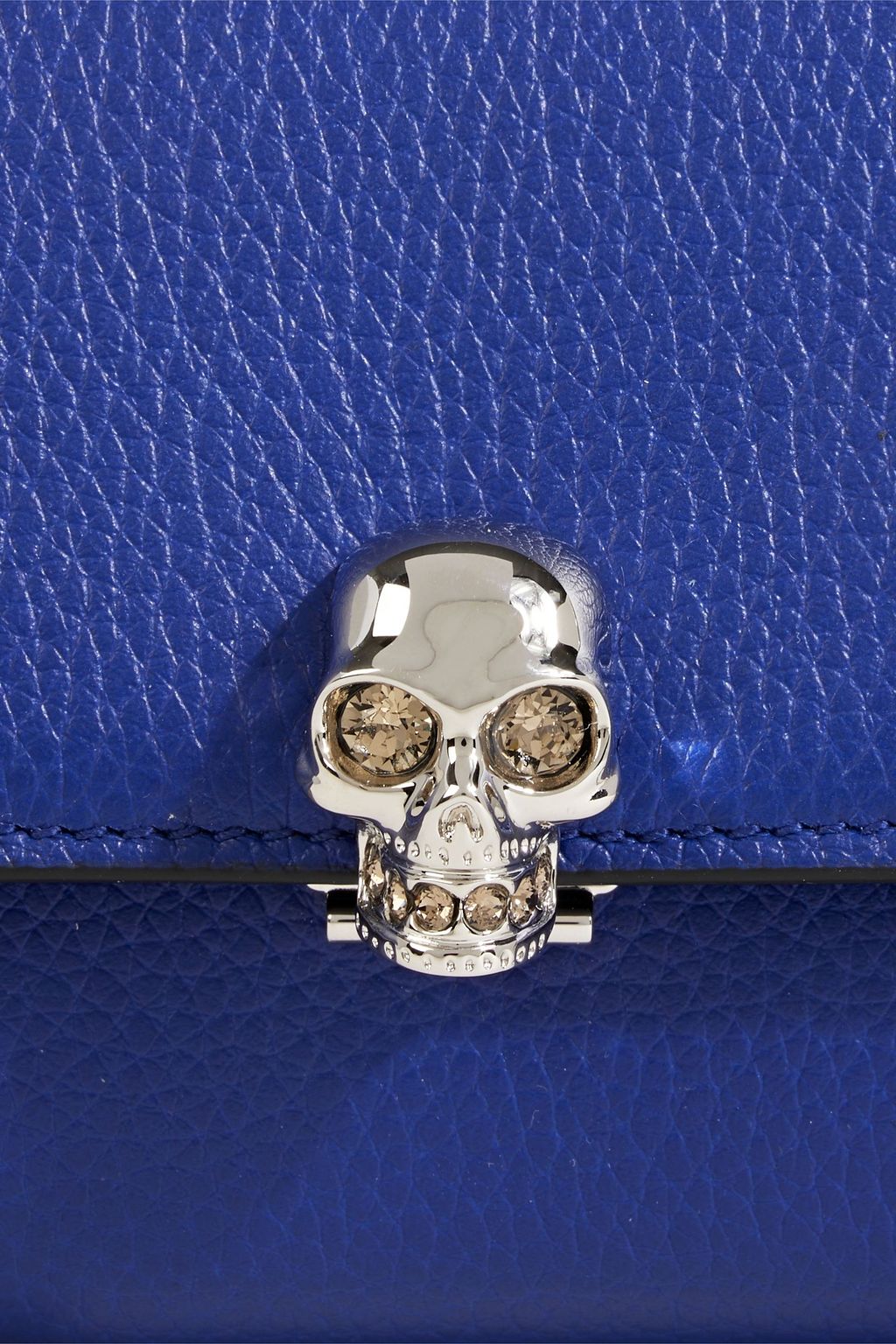MCQUEEN Skull pebbled-leather wallet