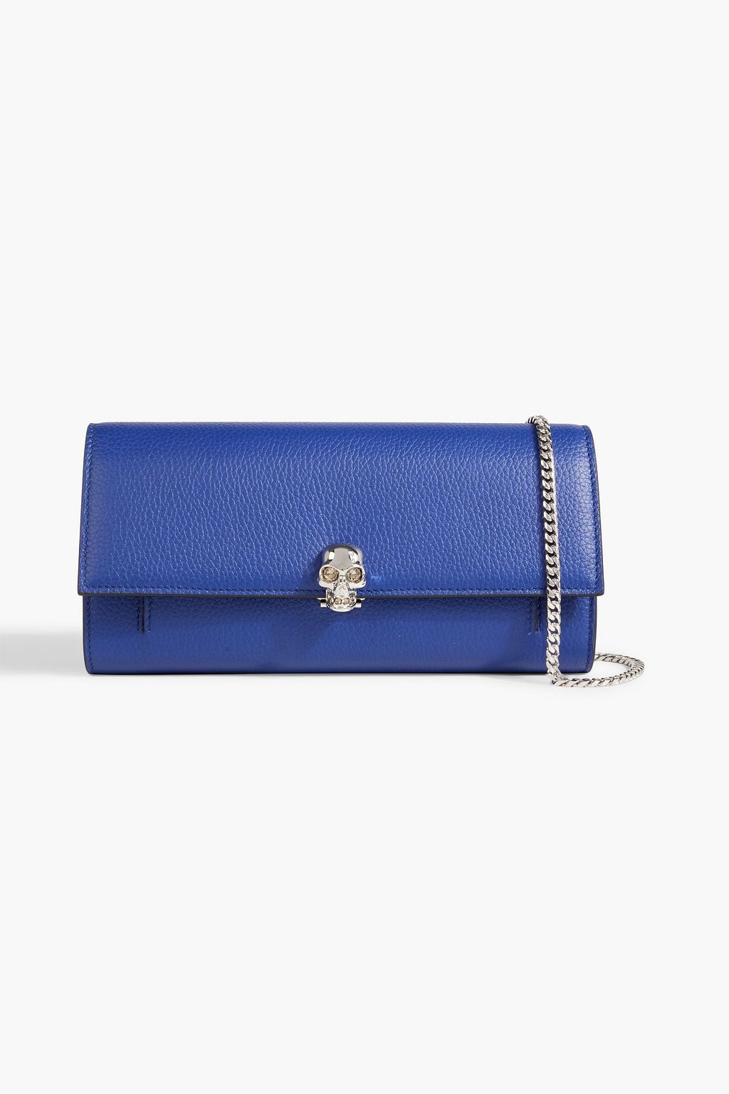MCQUEEN Skull pebbled-leather wallet