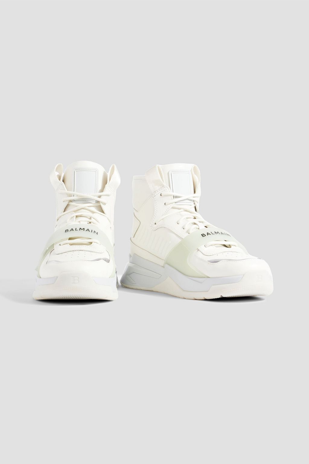 BALMAIN B-Ball leather high-top sneakers