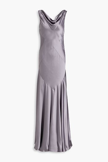 Nicholas silk charmeuse tie clearance front maxi