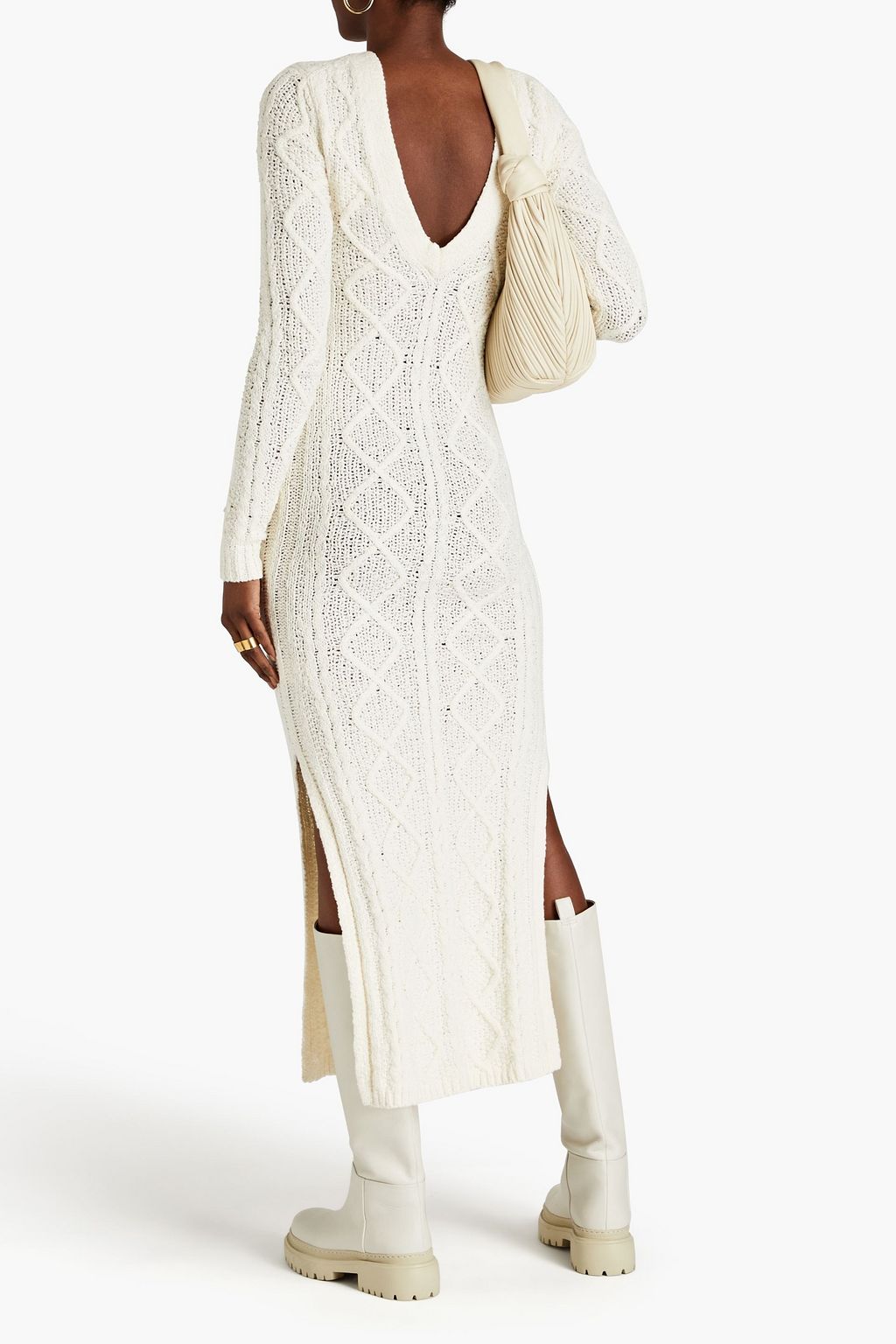 REMAIN BIRGER CHRISTENSEN Carmain Midikleid aus einer Baumwollmischung mit Zopfstrickmuster