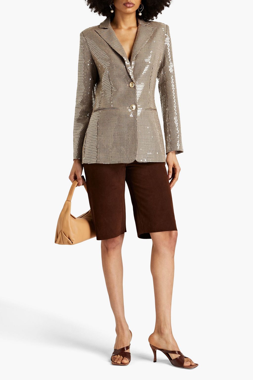 RETROFÊTE Hadley sequined houndstooth blazer