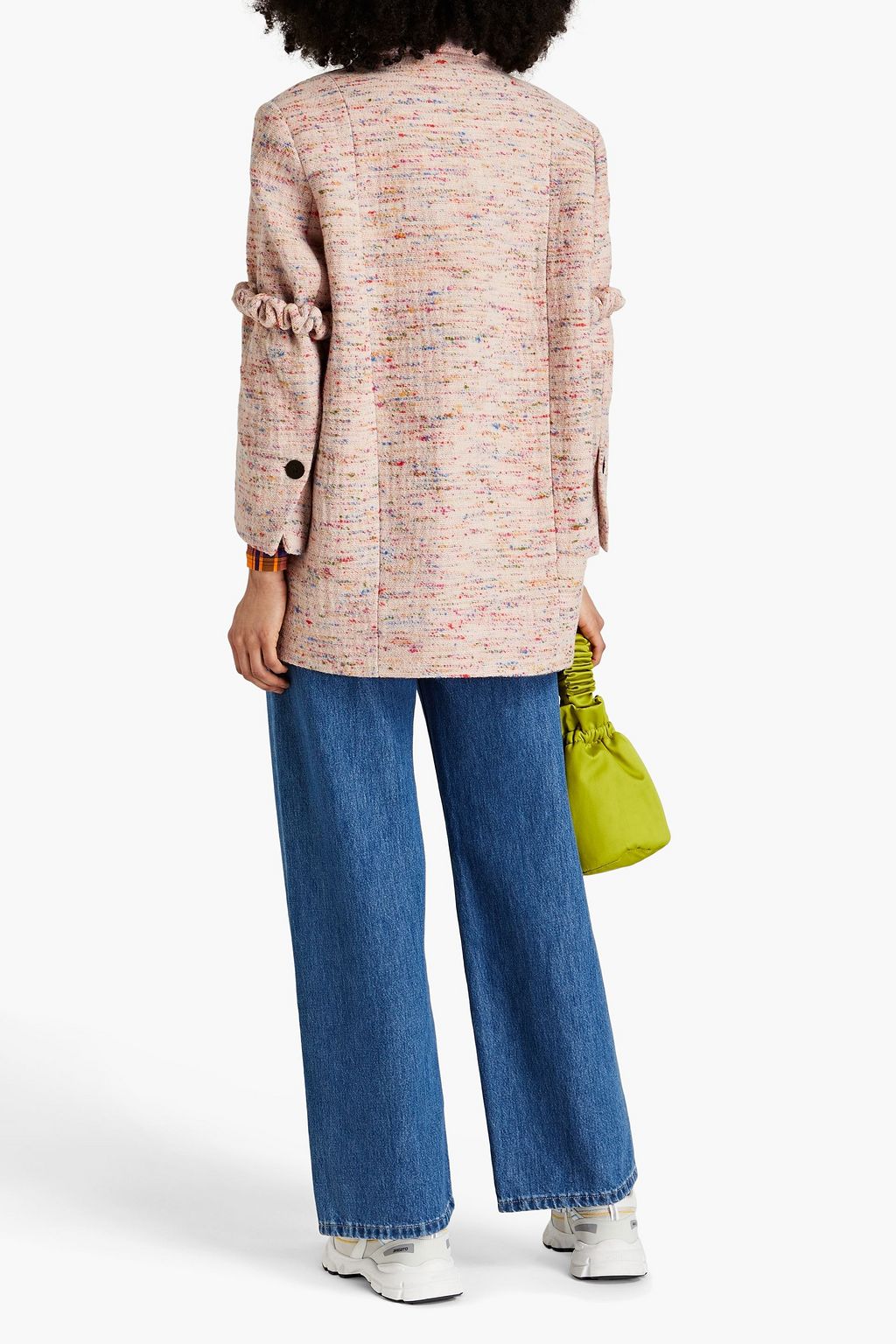 GANNI Wool-blend tweed coat