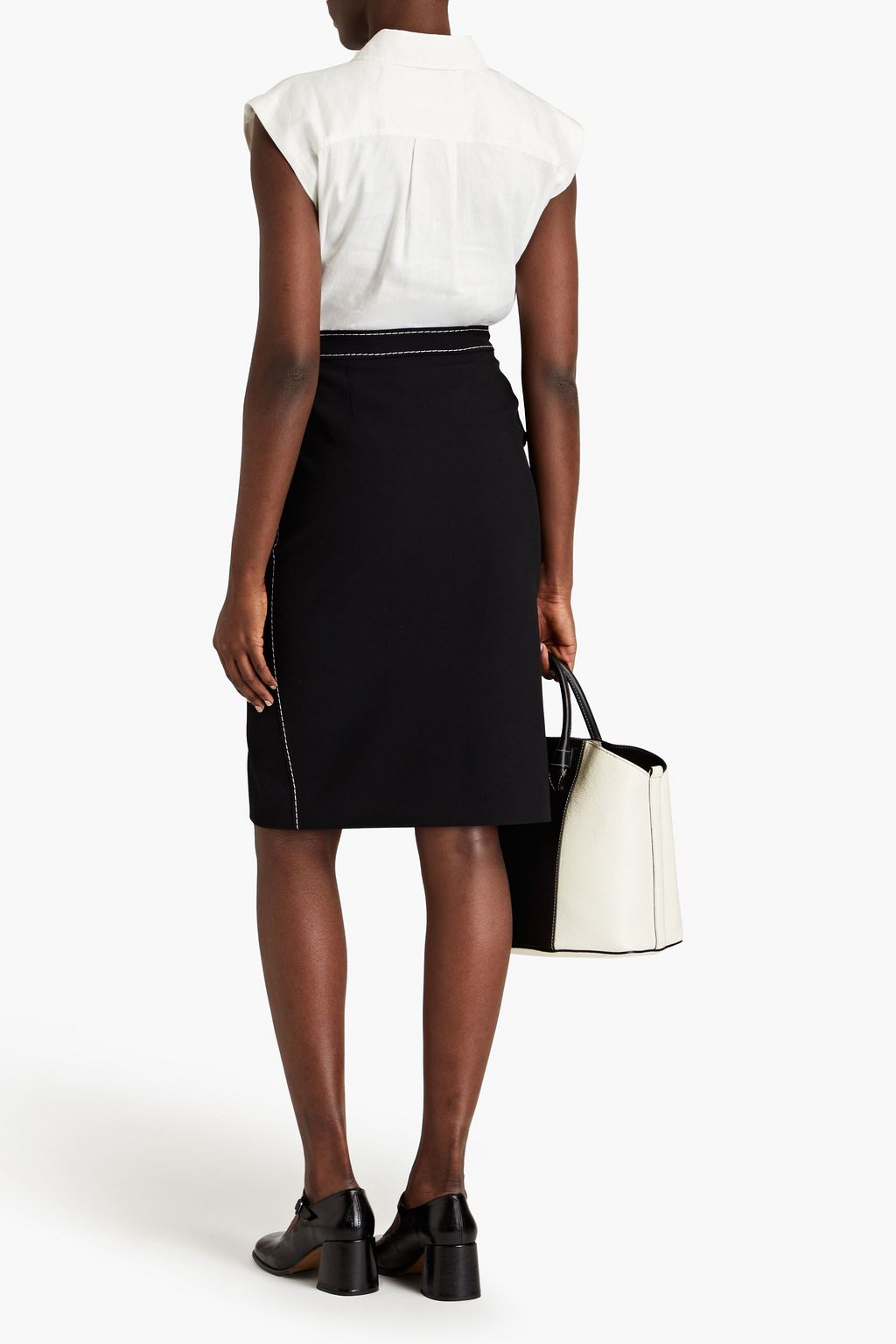 BOUTIQUE MOSCHINO Topstitched twill skirt