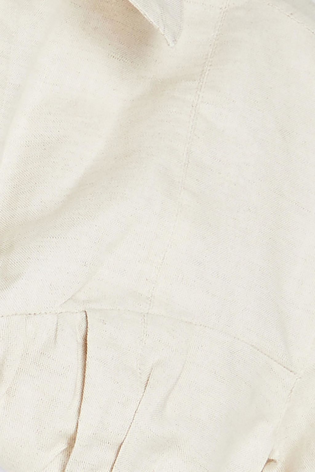 JACQUEMUS قميص قصير «باكي» من مزيج الكتان والقطن بقالب مدعم بسلك