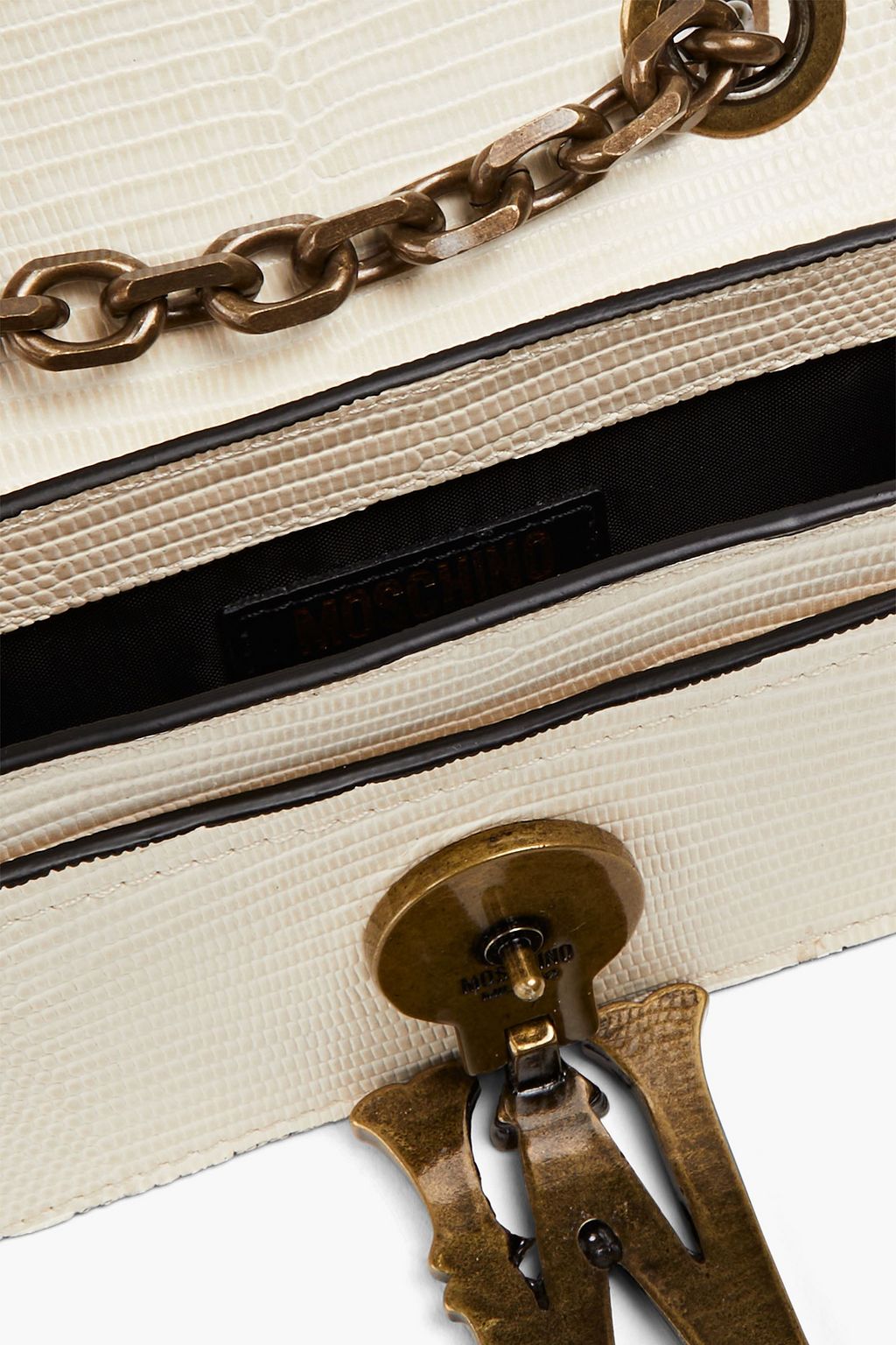 MOSCHINO Schultertasche aus Leder mit Eidechseneffekt
