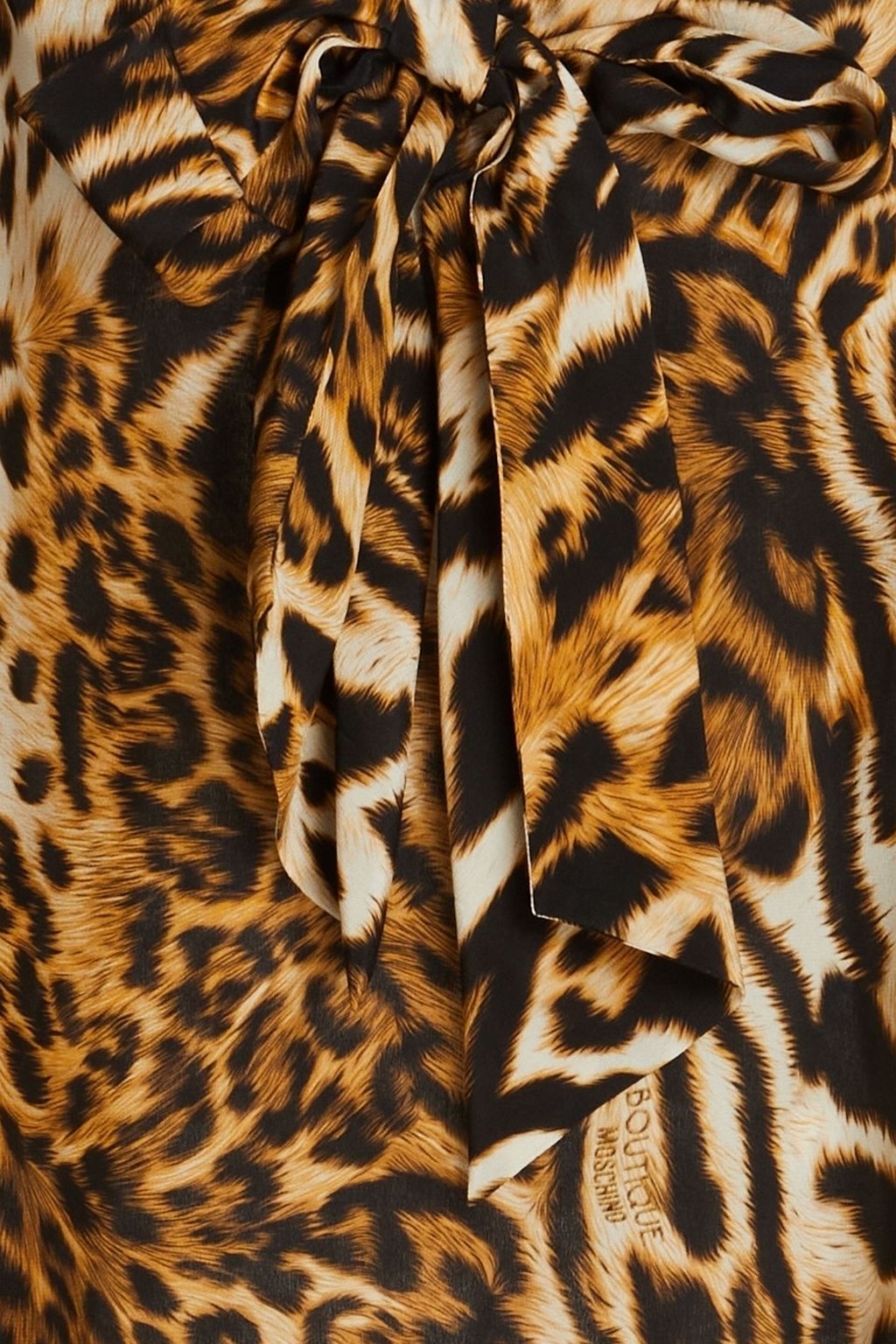 BOUTIQUE MOSCHINO Pussy-bow leopard-print silk crepe de chine blouse