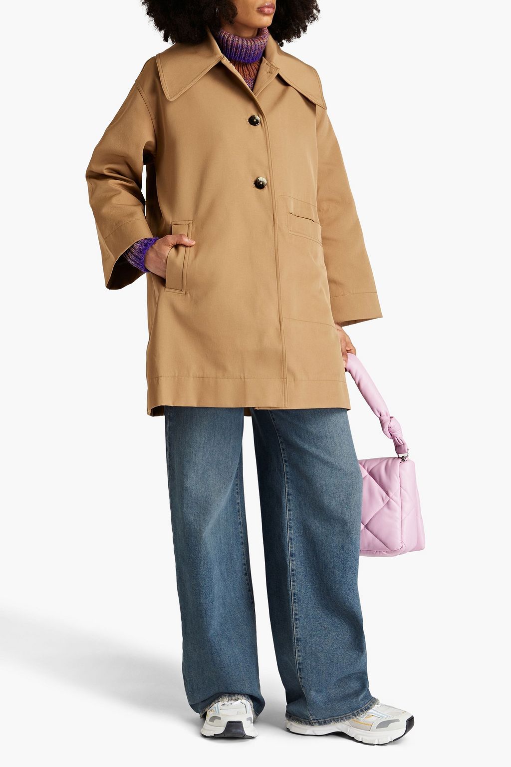 GANNI Oversized gabardine coat
