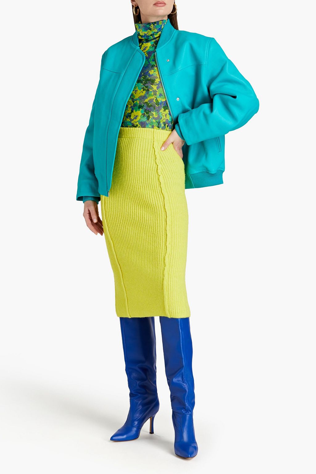 REMAIN BIRGER CHRISTENSEN Ribbed-knit midi pencil skirt