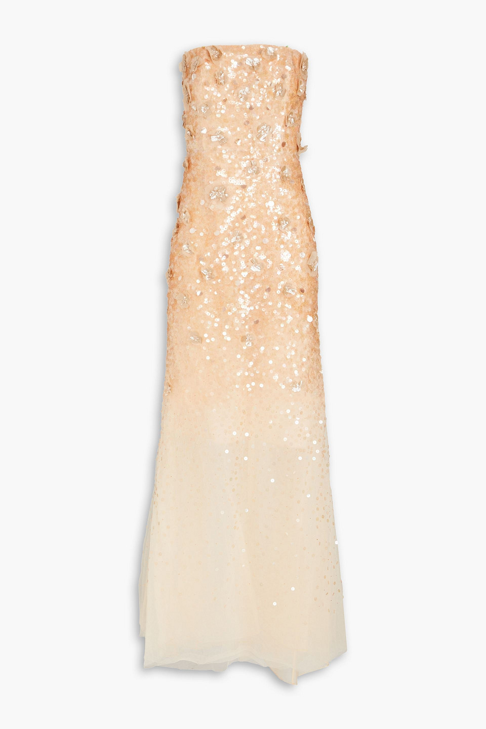 Carolina Herrera Strapless dégradé embellished silk-tulle gown