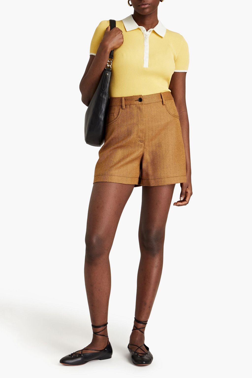 BOUTIQUE MOSCHINO Herringbone wool shorts