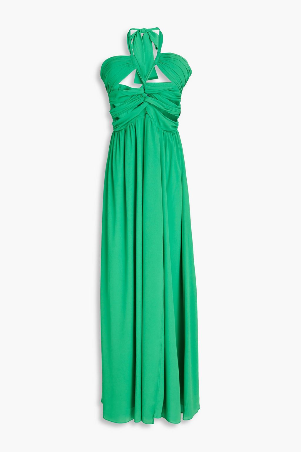 RONNY KOBO Ally ruched cutout chiffon halterneck maxi dress | THE OUTNET