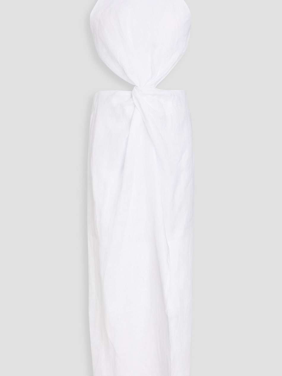 sero twisted cutout linen maxi dress