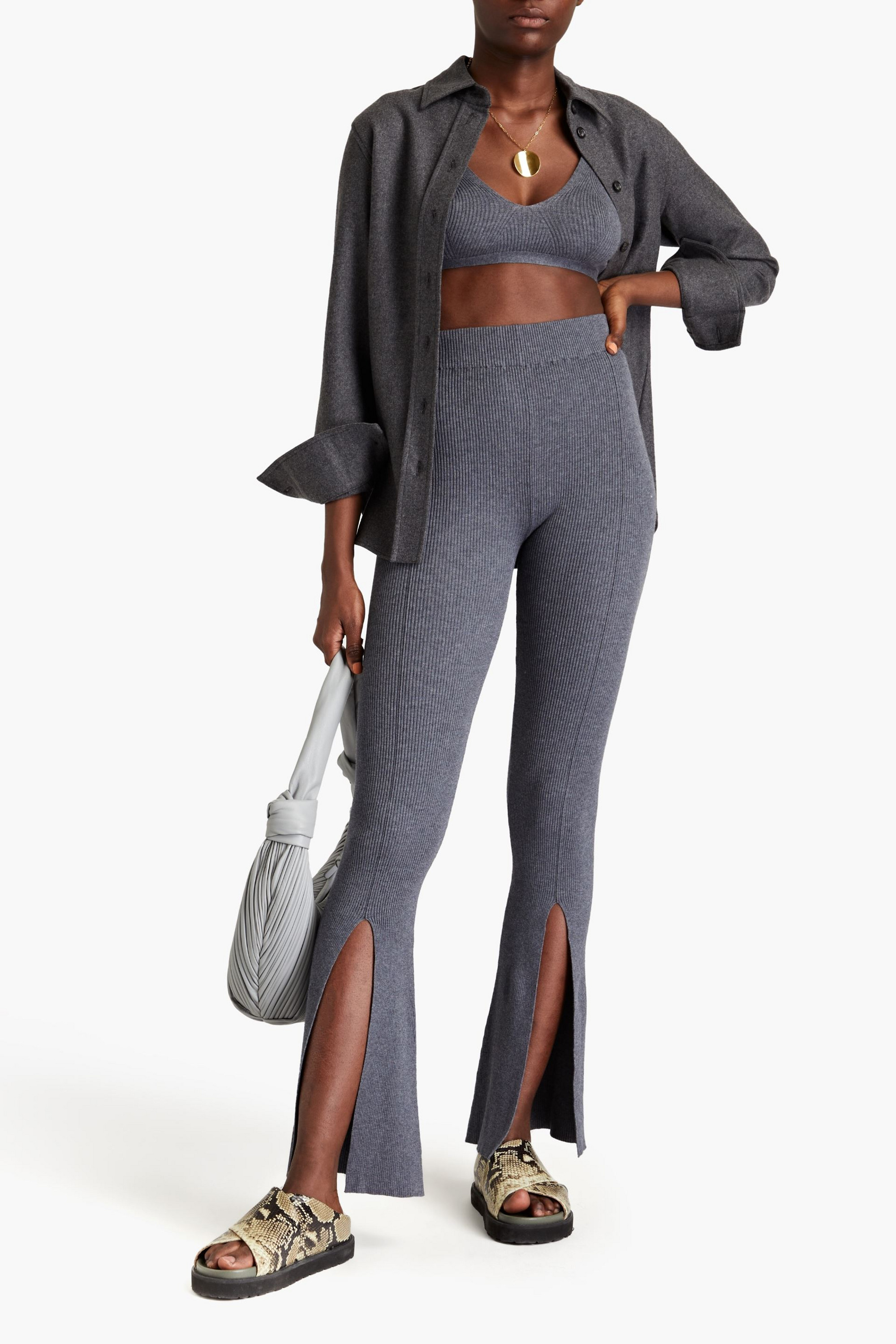 REMAIN BIRGER CHRISTENSEN Omly ribbed-knit flared pants