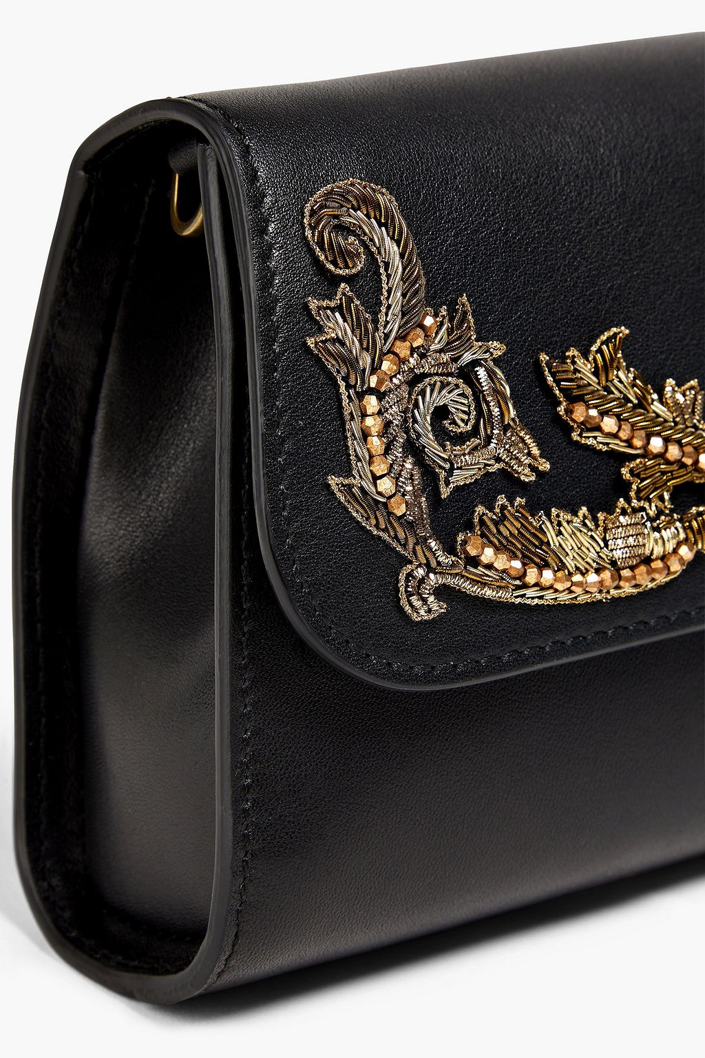 MOSCHINO Embellished leather clutch