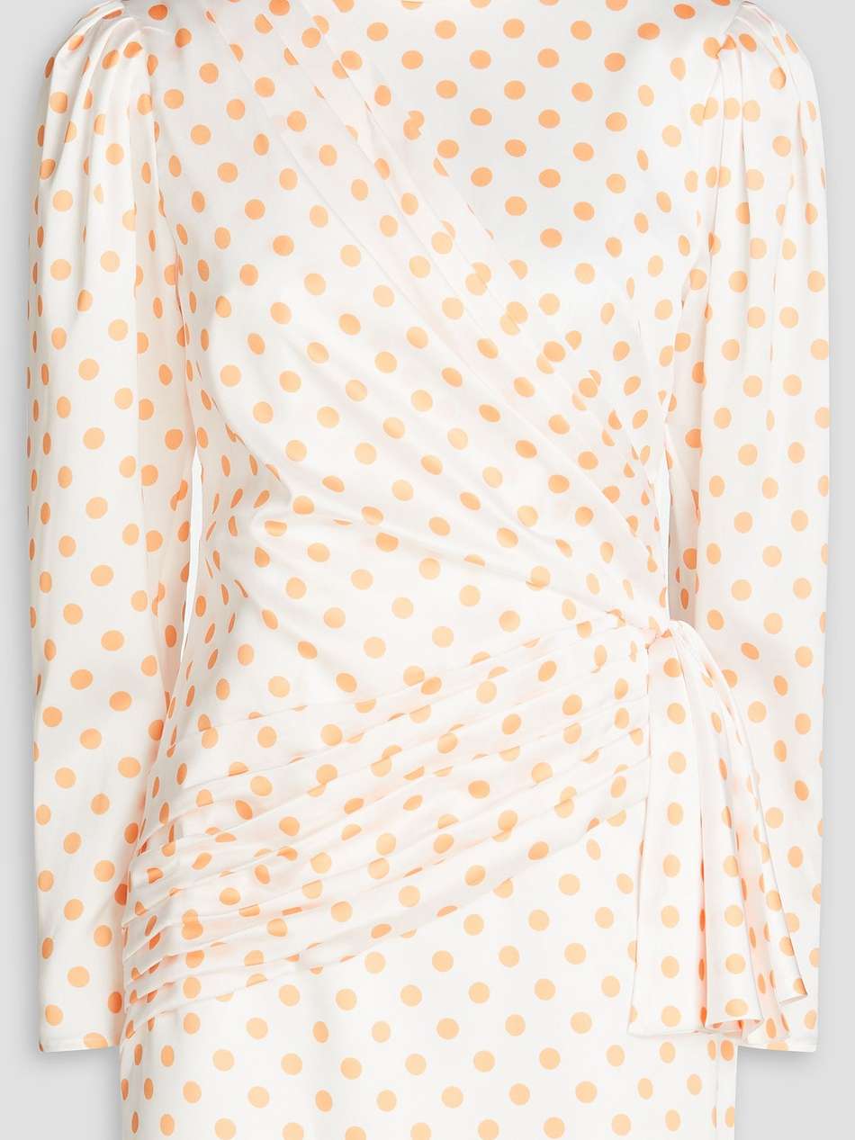 olivia polka-dot satin mini dress