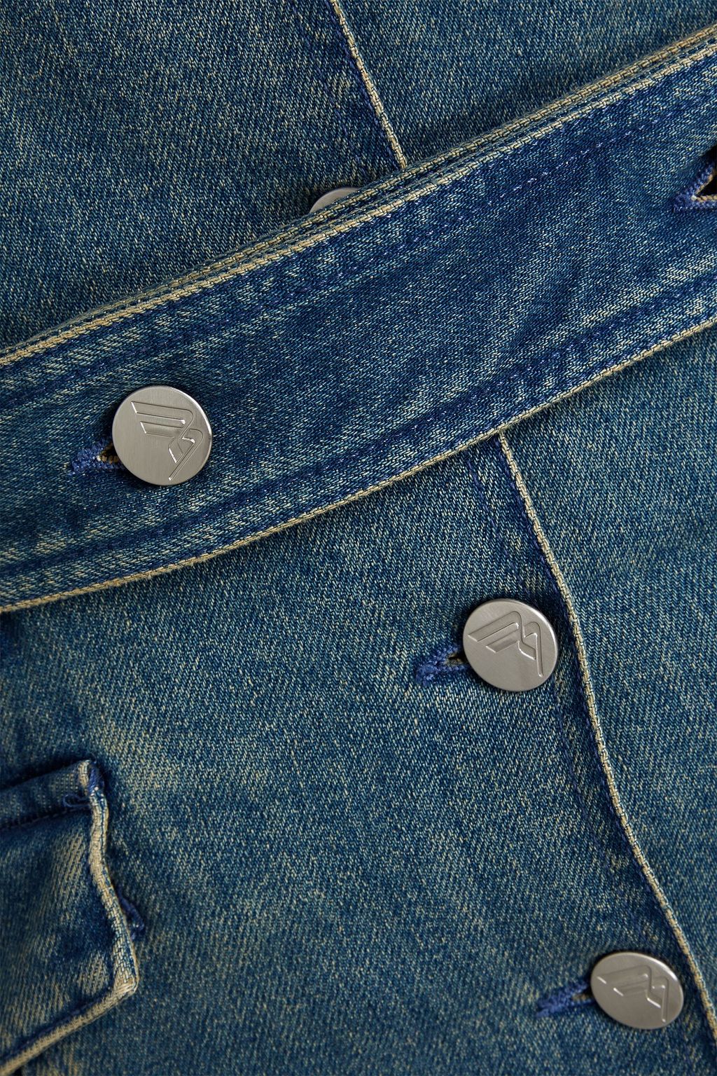 REMAIN BIRGER CHRISTENSEN デニム ミディワンピース ストラップレス ベルト付き