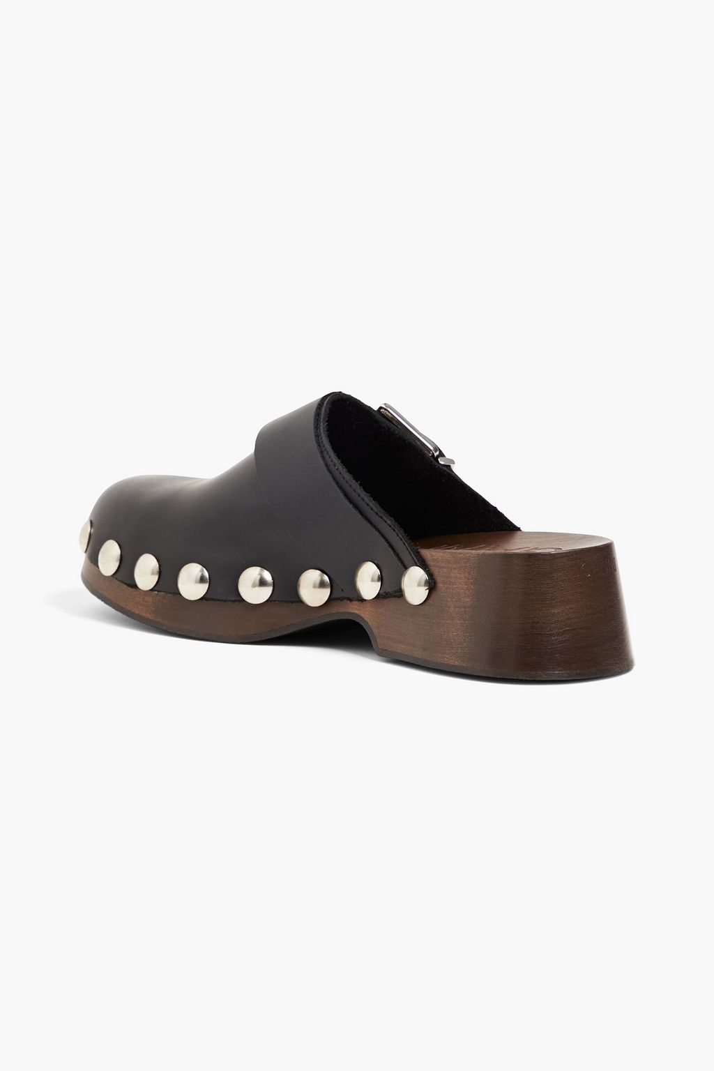 GANNI Studded leather clogs