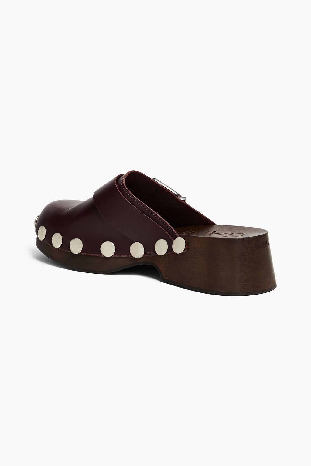 GANNI レザー サボ バックル付き