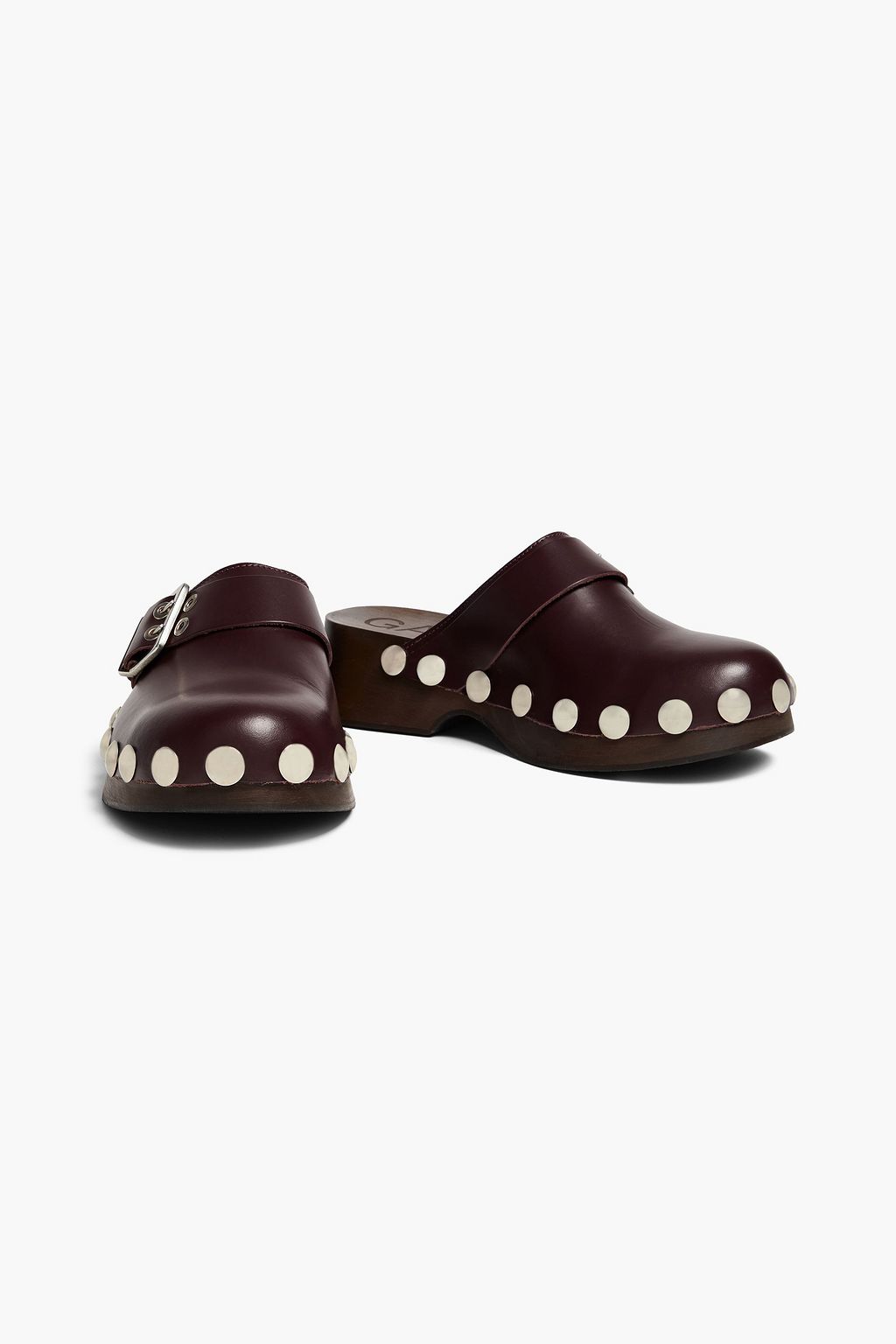 GANNI レザー サボ バックル付き