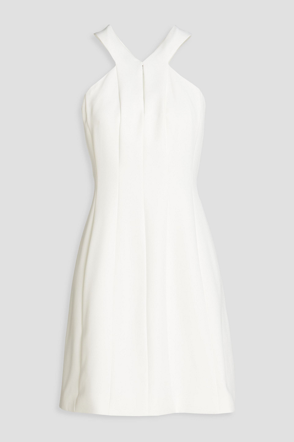 Halston Cutout Crepe Mini Dress In White