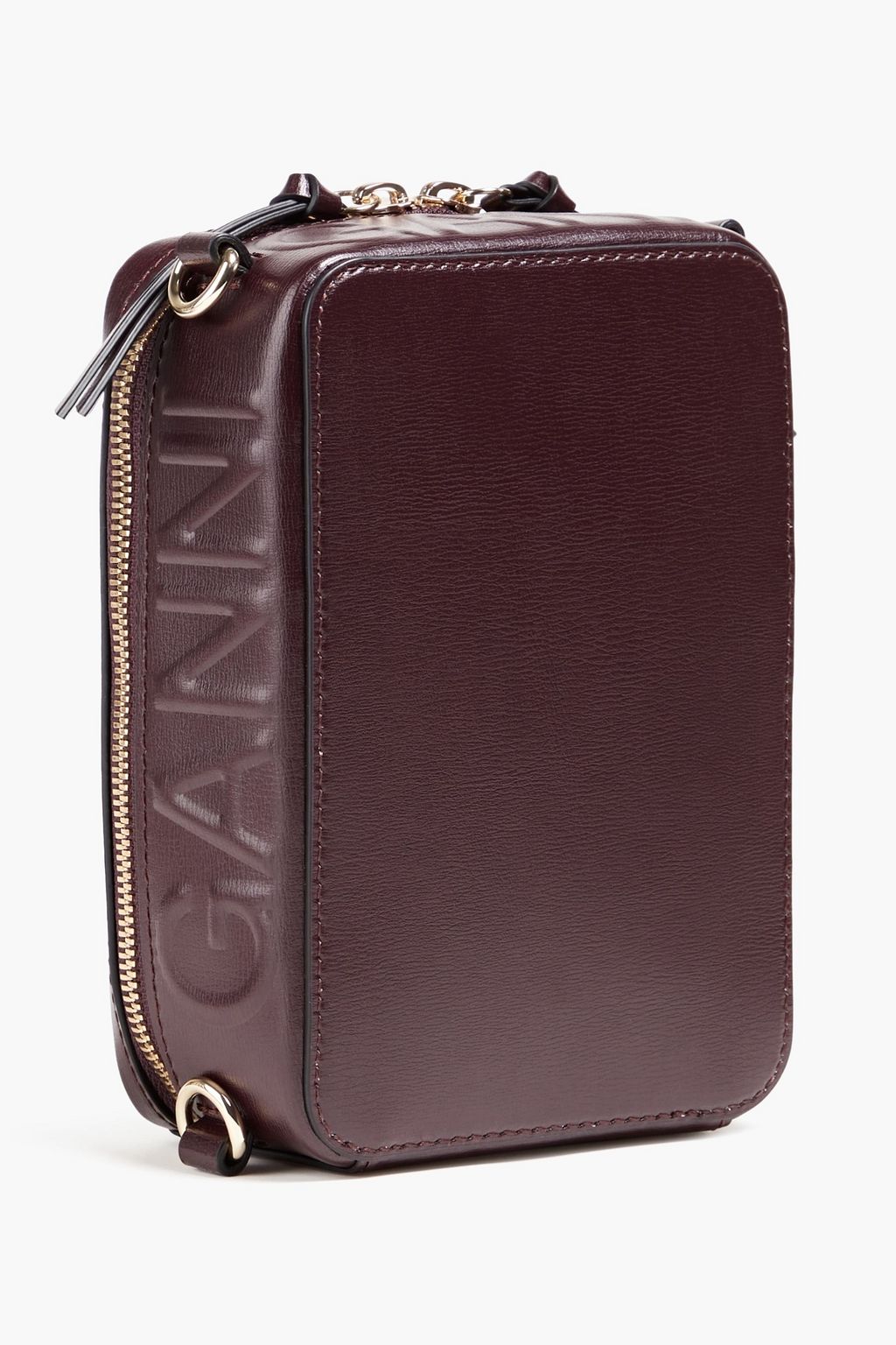 GANNI Banner convertible embossed leather shoulder bag