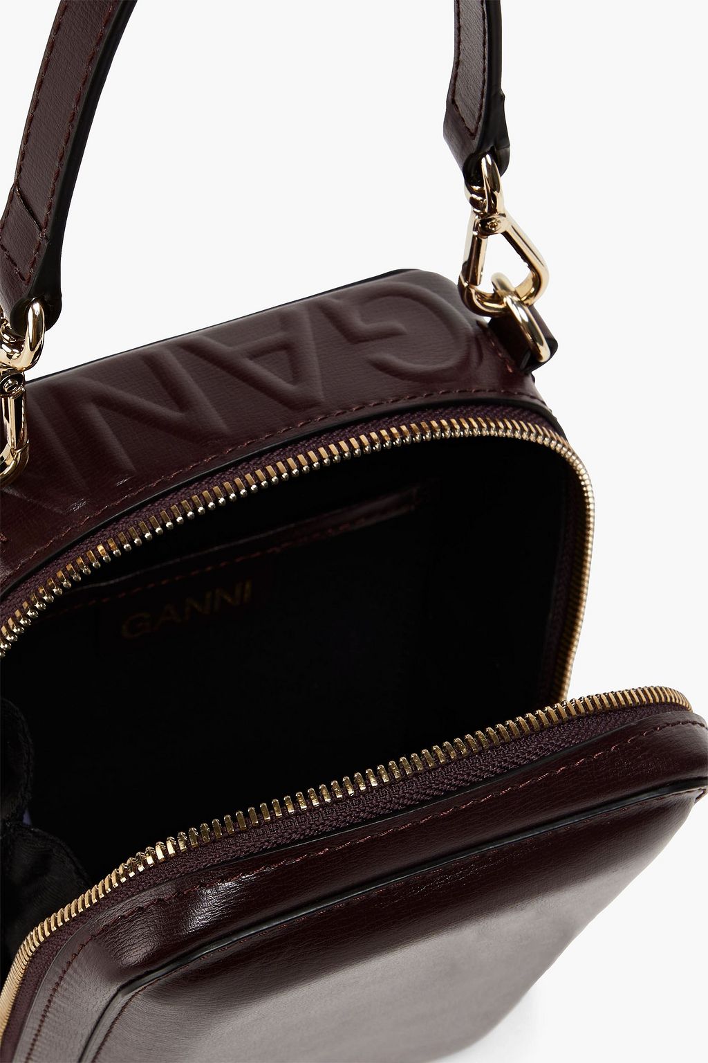GANNI Banner convertible embossed leather shoulder bag