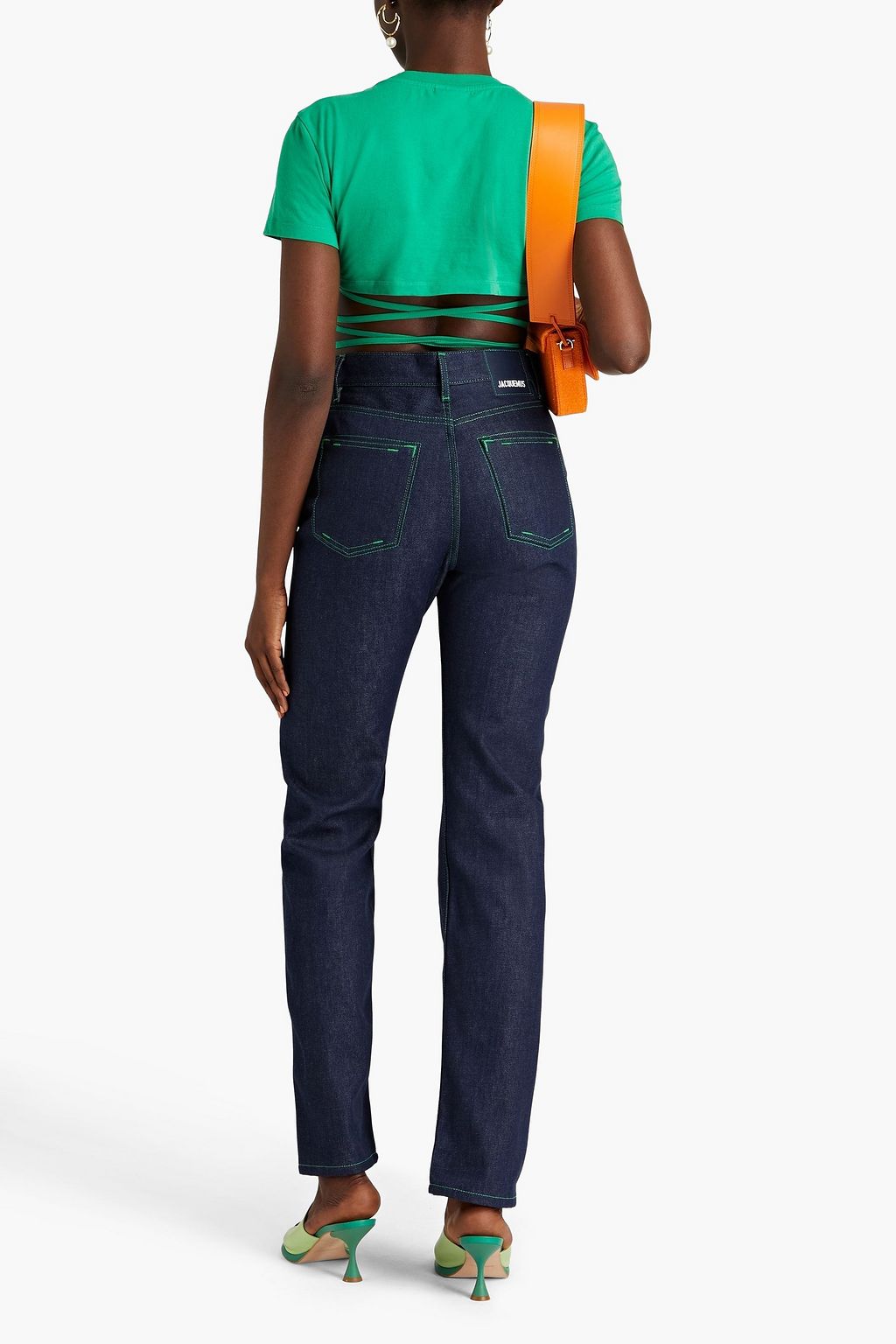 JACQUEMUS コットンジャージー クロップドトップス タイ付き