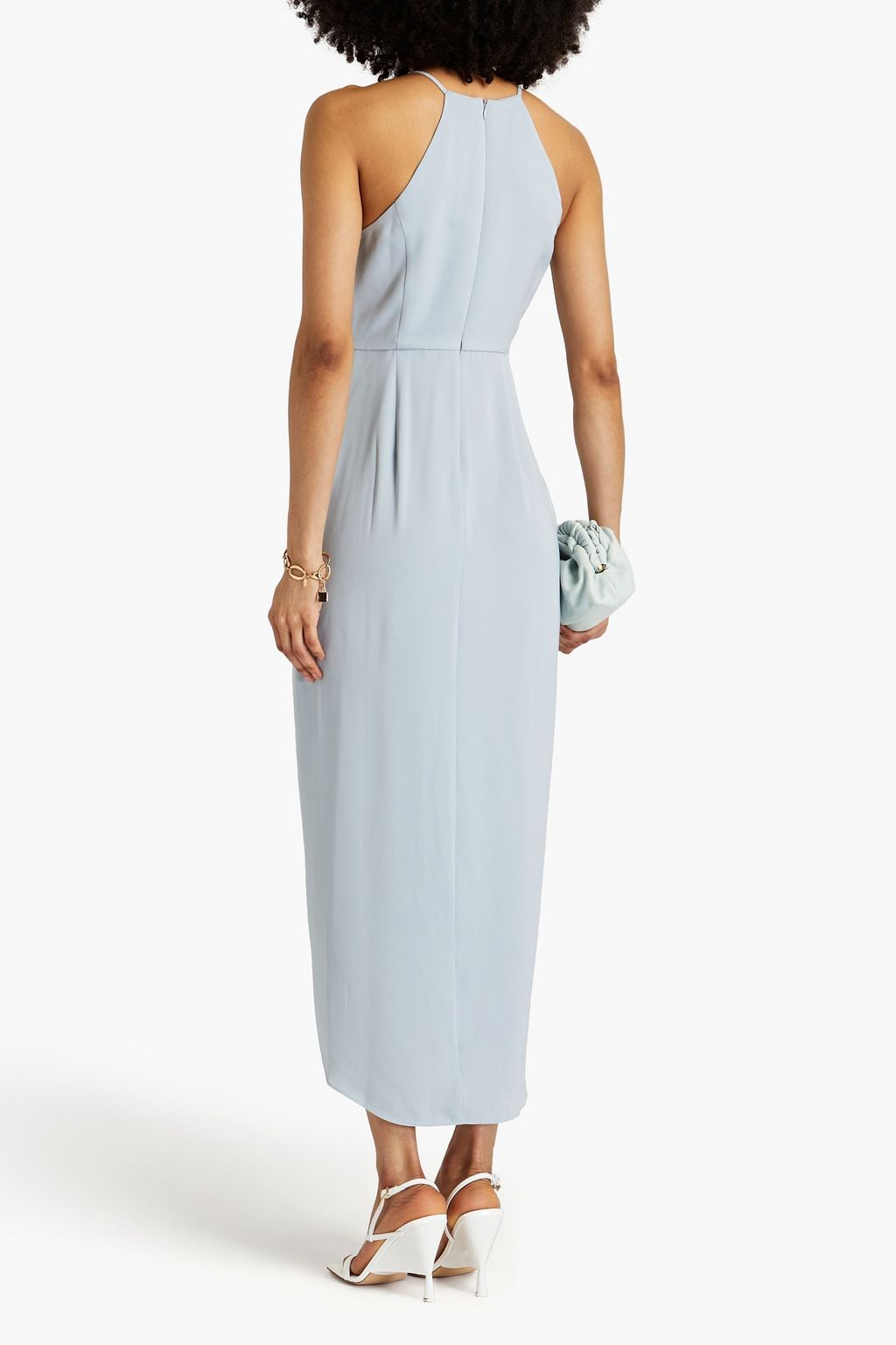SHONA JOY Gathered satin maxi dress