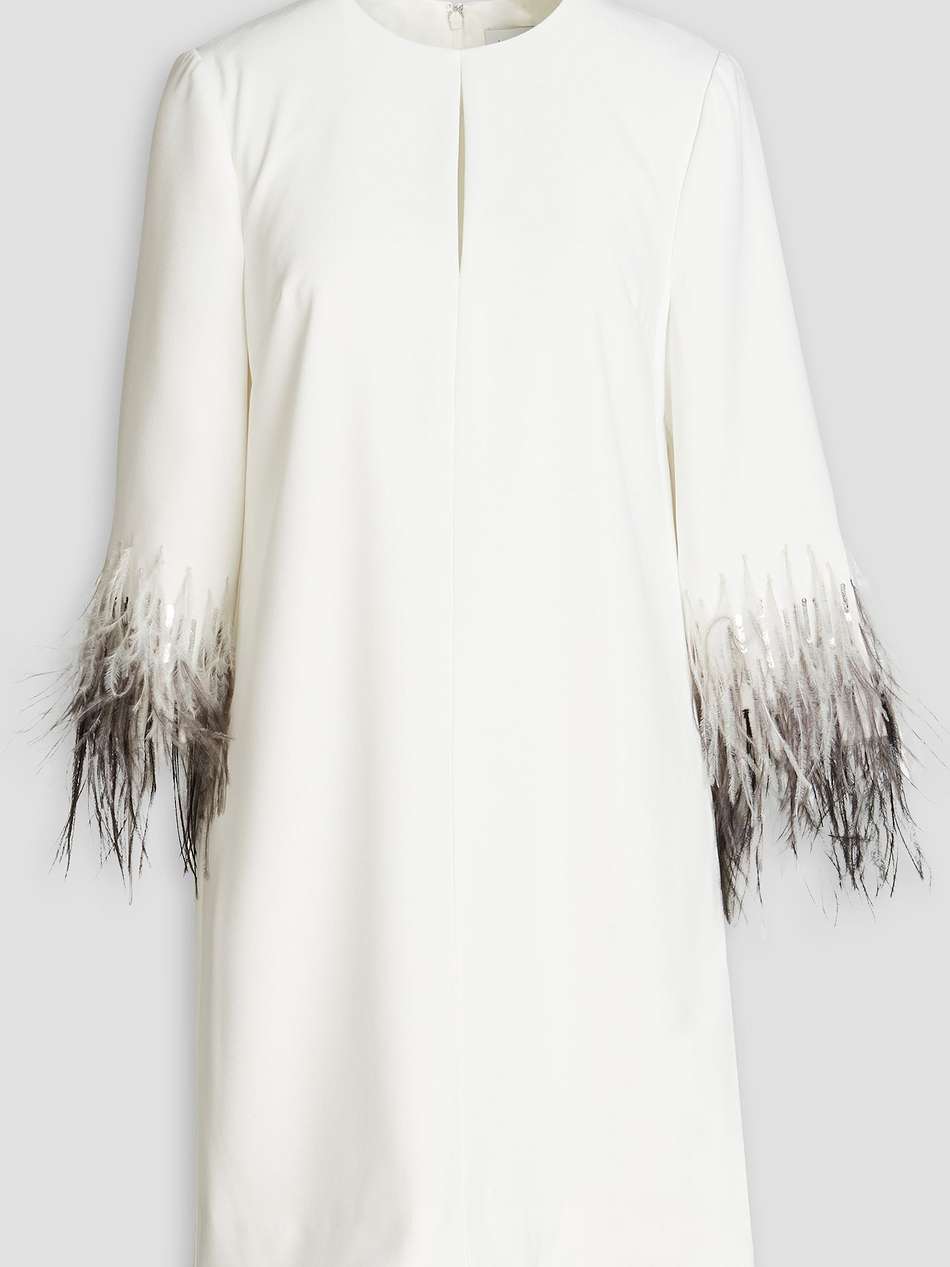 embellished crepe mini dress