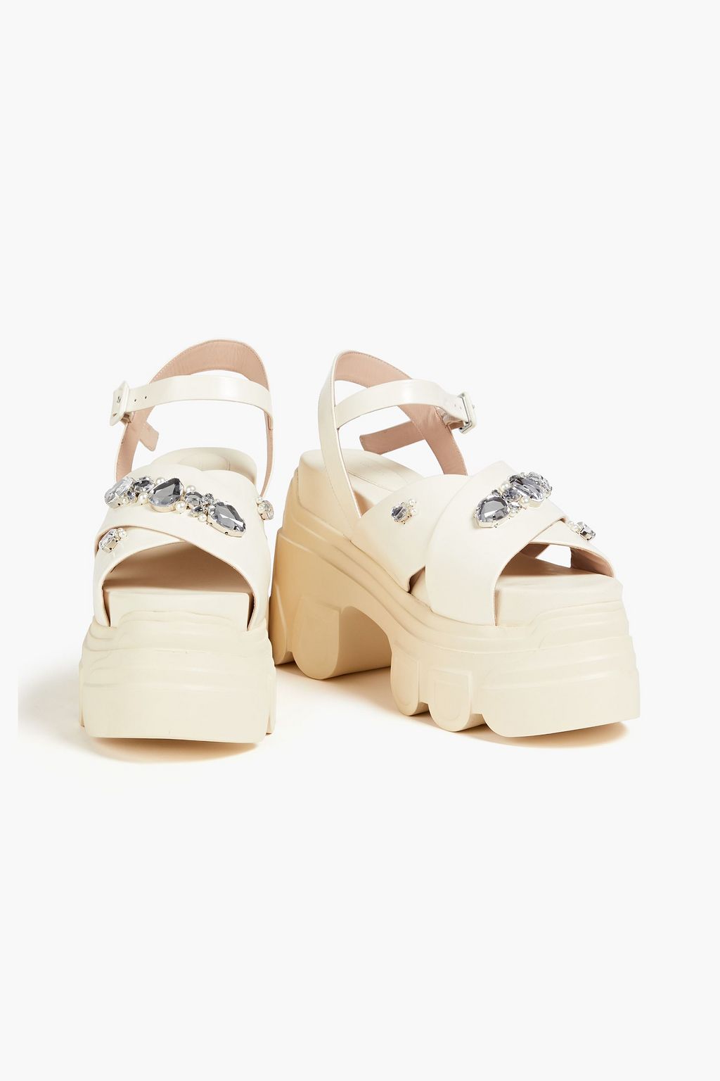 SIMONE ROCHA 트래커 95 글로시 가죽 플랫폼 샌들